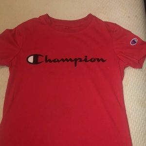 Red champion tee